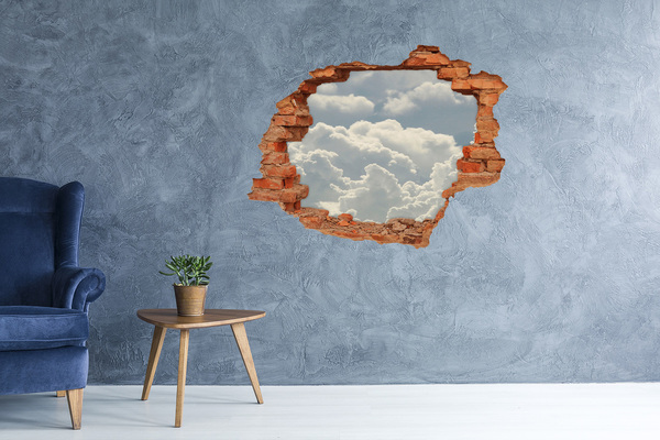 Wandbilder 3D Mauerdurchbruch Himmel mit Wolken