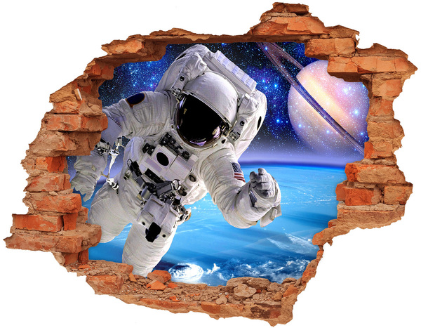 3D Loch Aufkleber Astronaut im Weltraum