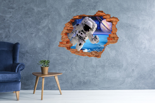 3D Loch Aufkleber Astronaut im Weltraum