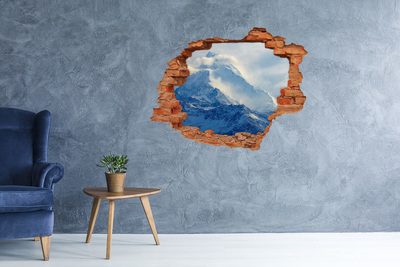 3D Loch Aufkleber Berglandschaft in einem Loch in der Wand