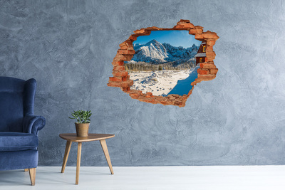 Wandtattoos 3D Optik Loch Winterliche Berglandschaft