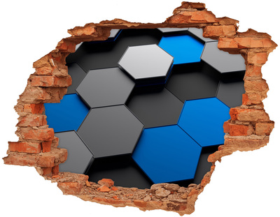 3D Loch Aufkleber Moderne Sechsecke in der Wand