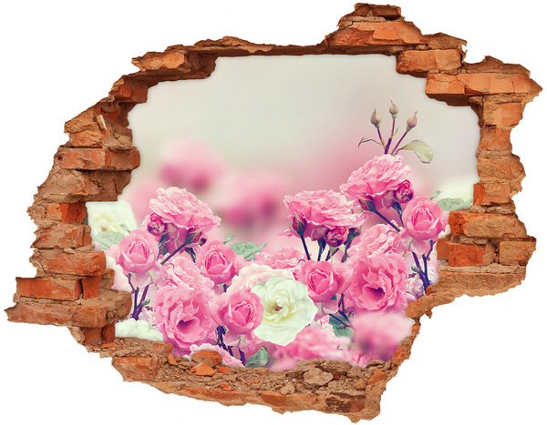 Wandtattoos Loch in der Wand Ein Blumenparadies hinter der Mauer