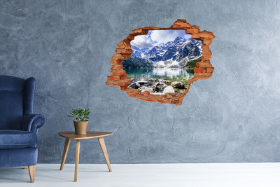 3D Loch Aufkleber Berglandschaft mit einem See