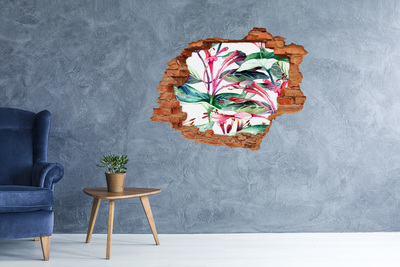 Wandtattoos Loch Blumengarten hinter der Mauer