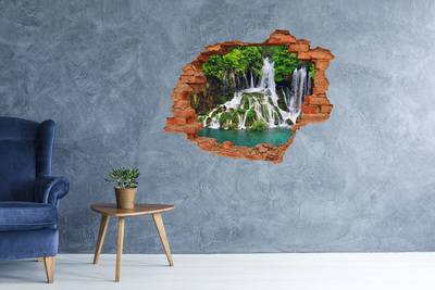 Wandtattoos Loch in der Wand Ein Wasserfall in grüner Umgebung