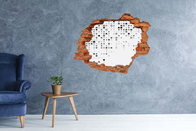 Wandtattoos 3D Optik Loch Verfallene Mauer mit digitalem Muster