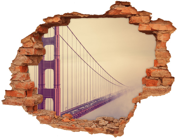 Wandtattoos 3D Optik Loch Golden Gate Bridge in den Wolken