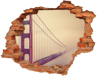 Wandtattoos 3D Optik Loch Golden Gate Bridge in den Wolken