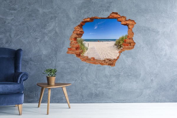 Wandbilder 3D Mauerdurchbruch Strand am Meer