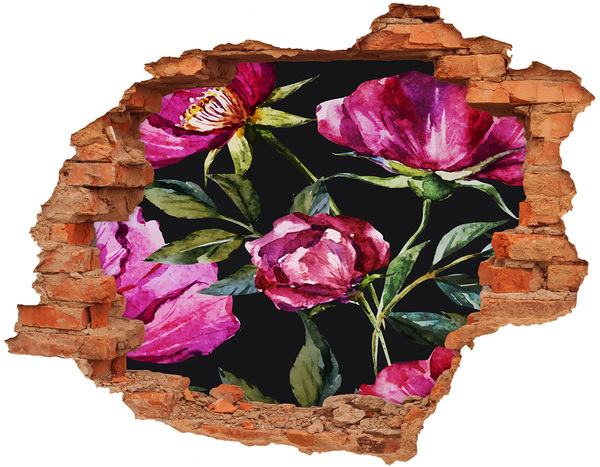 3D Loch Aufkleber Blumenwandbild „Loch in der Wand“
