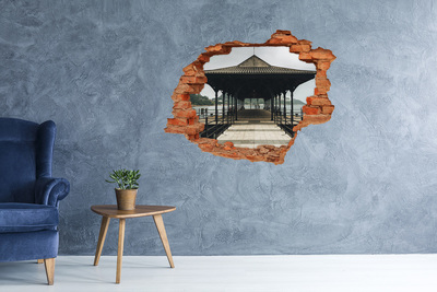 Wandbilder 3D Mauerdurchbruch Blick auf den Pier über das Wasser