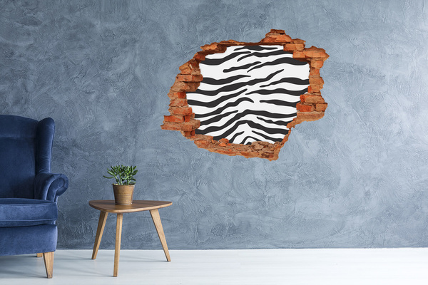 Wandtattoos Loch in der Wand Zebra in der Wand