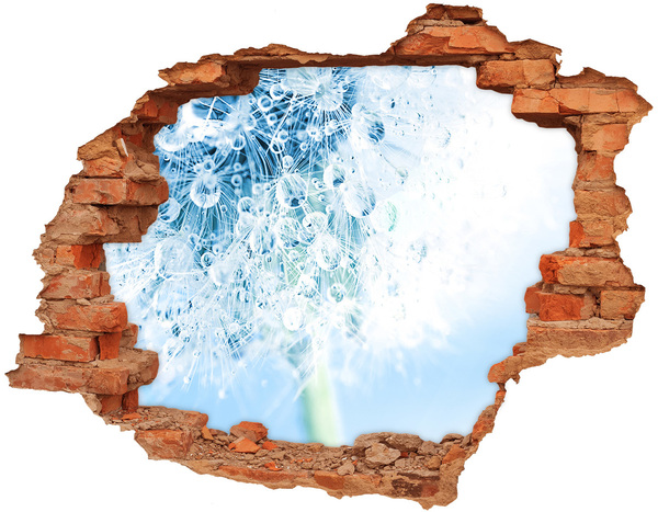 Wandtattoos Loch in der Wand Löwenzahn in Blau