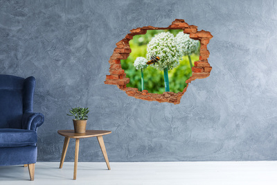 3D Loch Aufkleber Blumenwiese mit einer Biene