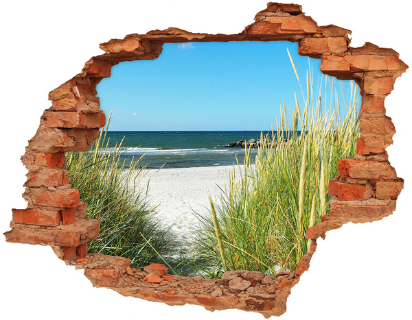Wandbilder 3D Mauerdurchbruch Ein bezaubernder Strand mit Blick auf das Meer