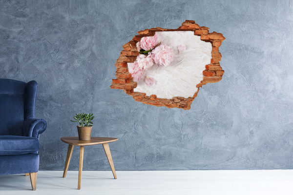 Wandtattoos Loch in der Wand Blumen in einer bröckelnden Mauer