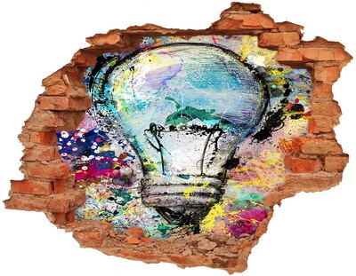 Wandtattoos 3D Optik Loch Eine beschädigte Wand mit einer Lampe