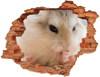 Wandbilder 3D Mauerdurchbruch Hamster in einem Loch in der Wand