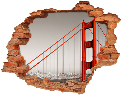 Wandbilder 3D Mauerdurchbruch Golden Gate Bridge in San Francisco