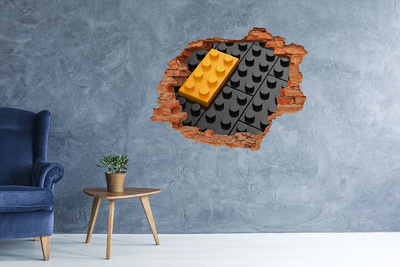3D Loch Aufkleber Zerbrochene LEGO-Mauer