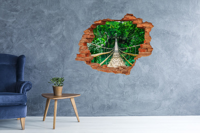 3D Loch Aufkleber Brücke im Dschungel