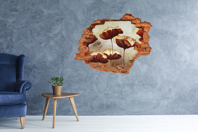 Wandbilder 3D Mauerdurchbruch Ein floraler Traum in einer verfallenen Mauer