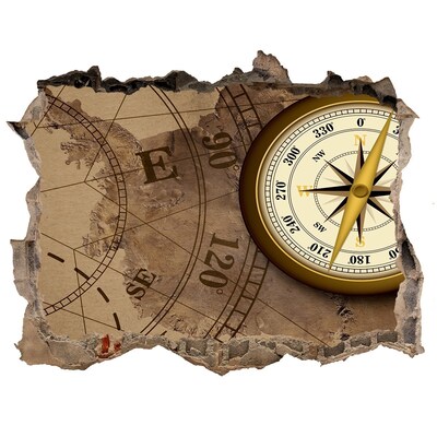 Wandtattoos Loch in der Wand Karte des verlorenen Schatzes