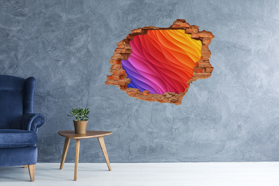 3D Loch Aufkleber Eine Farbwelle in einem Loch in der Wand