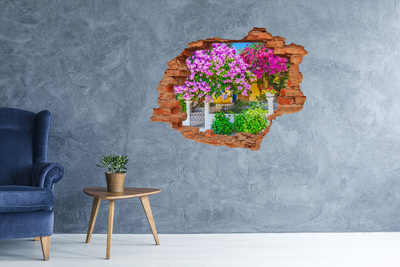 Wandtattoos Loch in der Wand Ein Blumenparadies hinter den Mauern