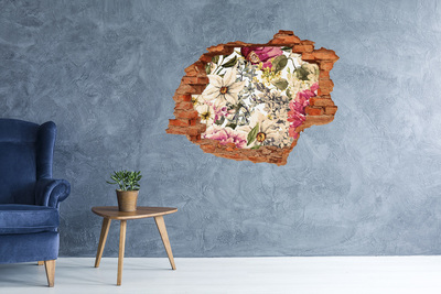 Wandtattoos Loch in der Wand Blumengarten hinter der Mauer