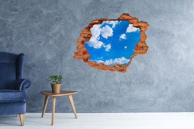 Wandtattoos 3D Optik Loch Blauer Himmel mit Wolken