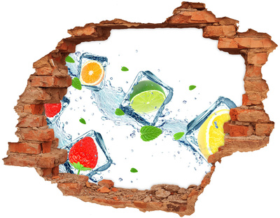 Wandbilder 3D Mauerdurchbruch Ein erfrischender Cocktail in sommerlicher Atmosphäre