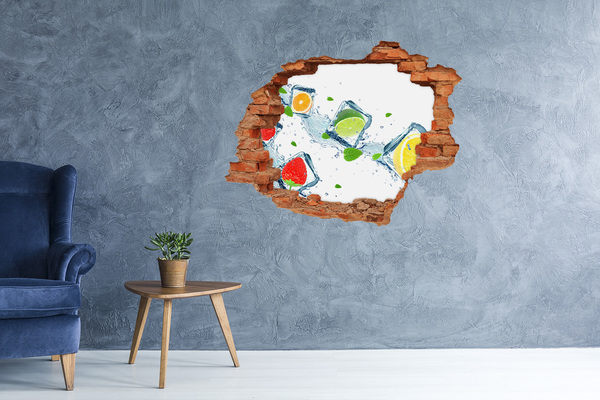 Wandbilder 3D Mauerdurchbruch Ein erfrischender Cocktail in sommerlicher Atmosphäre