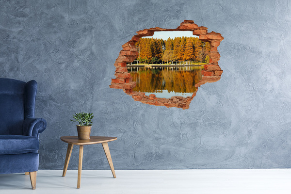3D Loch Aufkleber Herbstliche Landschaft im Park