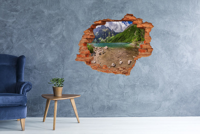 3D Loch Aufkleber Bergsee im Tal