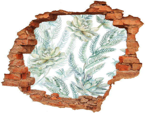 Wandtattoos 3D Optik Loch Eine grüne Oase aus Beton