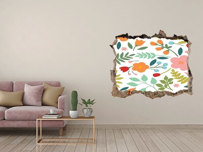 3D Wandtattoos Loch in der Wand Ein Blumenparadies hinter der Mauer