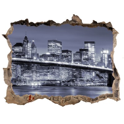 3D Wandsticker Loch New York bei Nacht