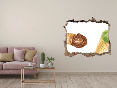 3D Wandtattoos Loch in der Wand Eis in einem Loch