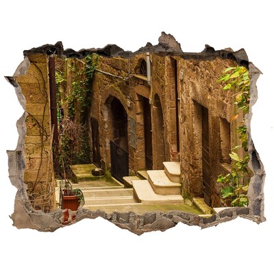 3D Wandtattoos Loch in der Wand Eine charmante Straße in der Stadt