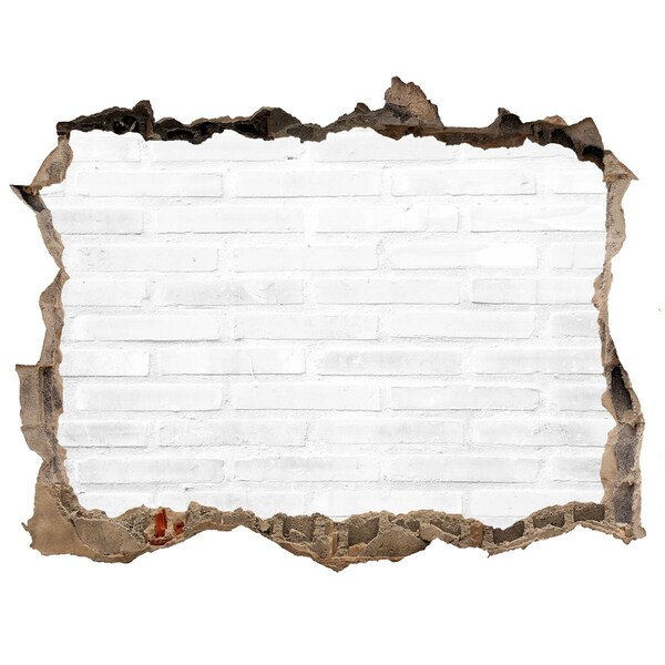 3D Wandsticker Loch Eine beschädigte Mauer mit Blick auf die Ziegelsteine