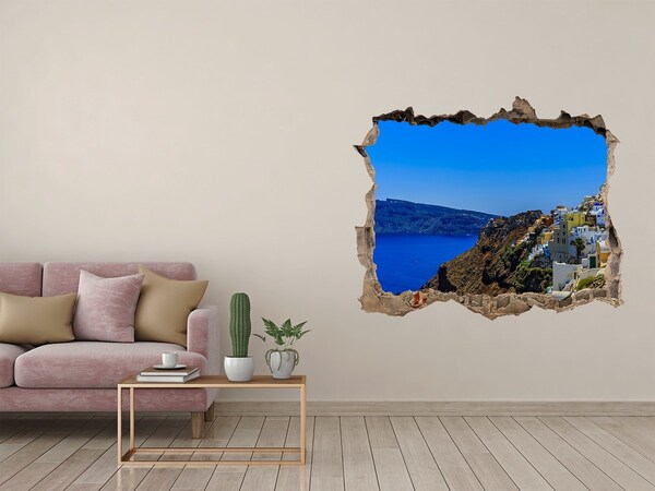3D Wandtattoos Loch in der Wand Santorini im Sonnenlicht