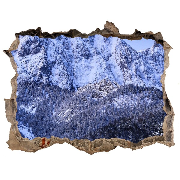 Wandtattoos Mauerdurchbruch Berglandschaft im Winter