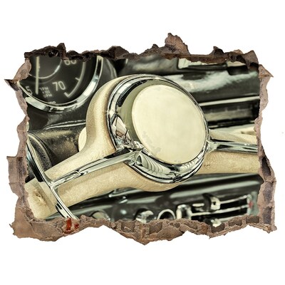 3D Wandsticker Loch Das stilvolle Cockpit eines Oldtimers