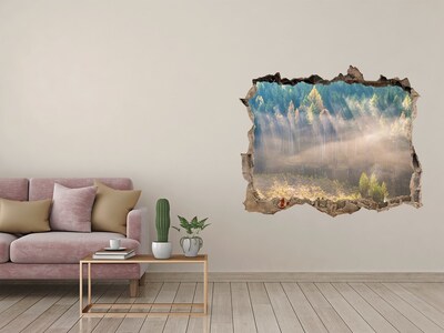 Wandfolien Loch in der Wand Waldlandschaft hinter der Mauer