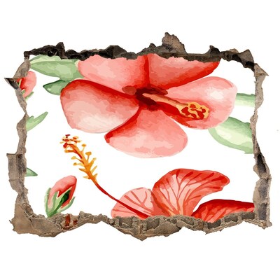 3D Wandsticker Loch Blumengarten hinter den Mauern