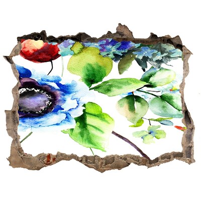 3D Wandsticker Loch Ein florales Farbenmeer