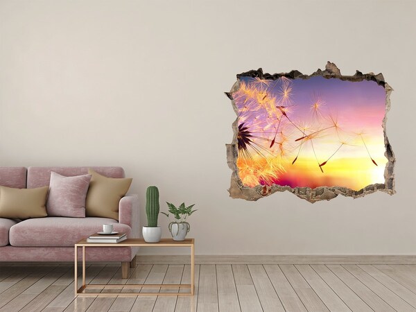 3D Wandtattoos Loch in der Wand Blumenträume bei Sonnenuntergang