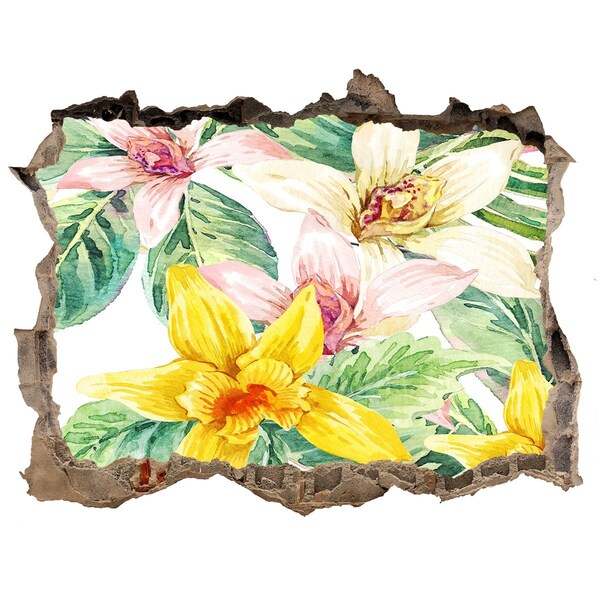 Wandtattoos Loch Blumengarten hinter der Mauer